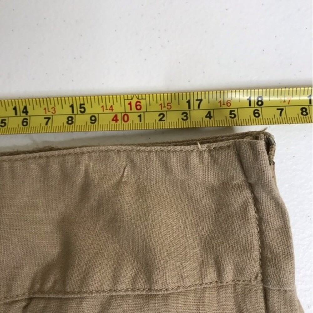 Cato Linen Blend Tan Gored Panel A Line Midi Skirt Womens Size 14 Lagenlook Boho - Picture 10 of 12